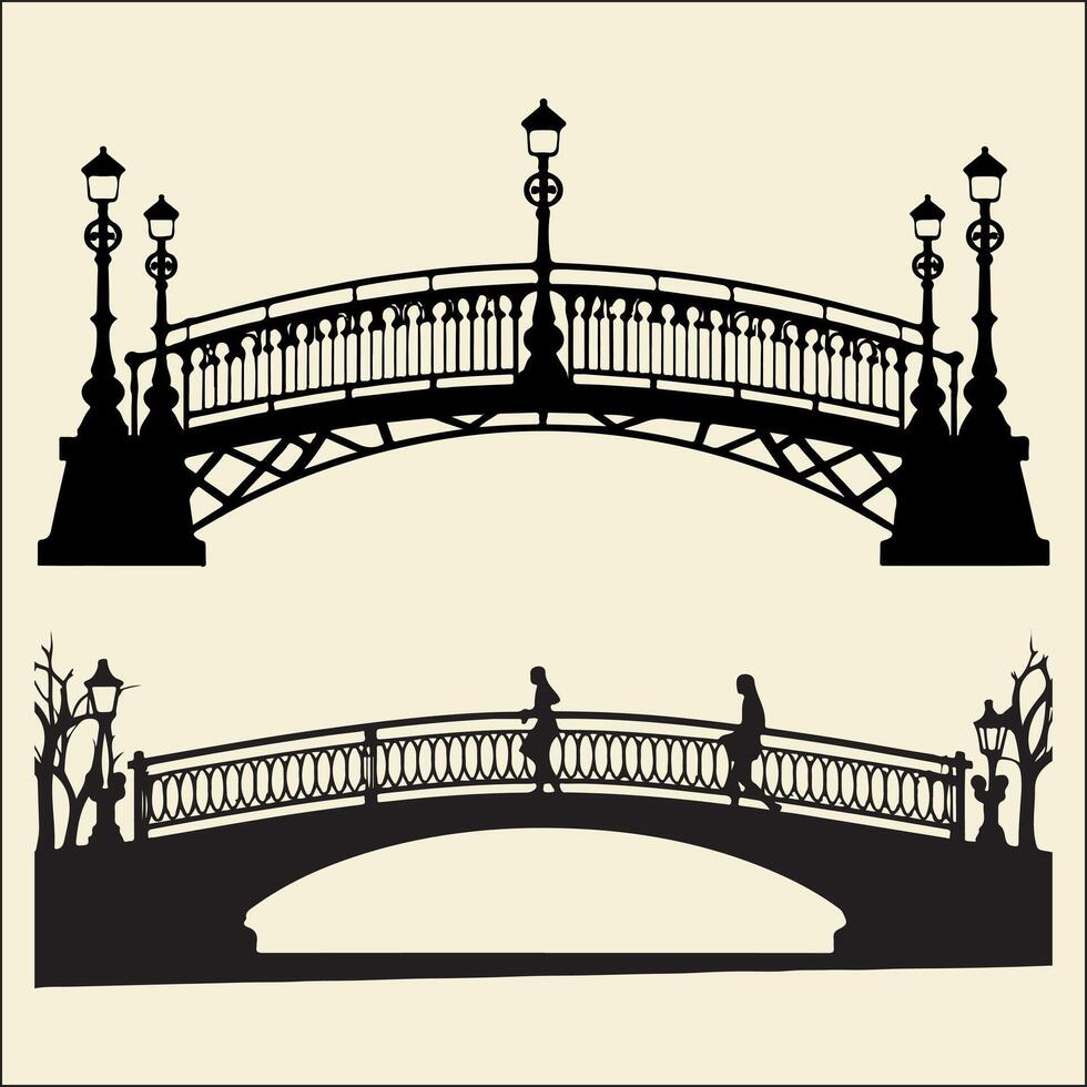 Love Bridge, Romantic Path vector