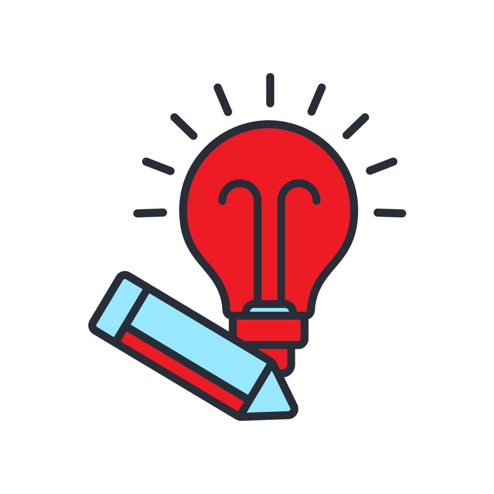 Ideation icons isolated on colours vector