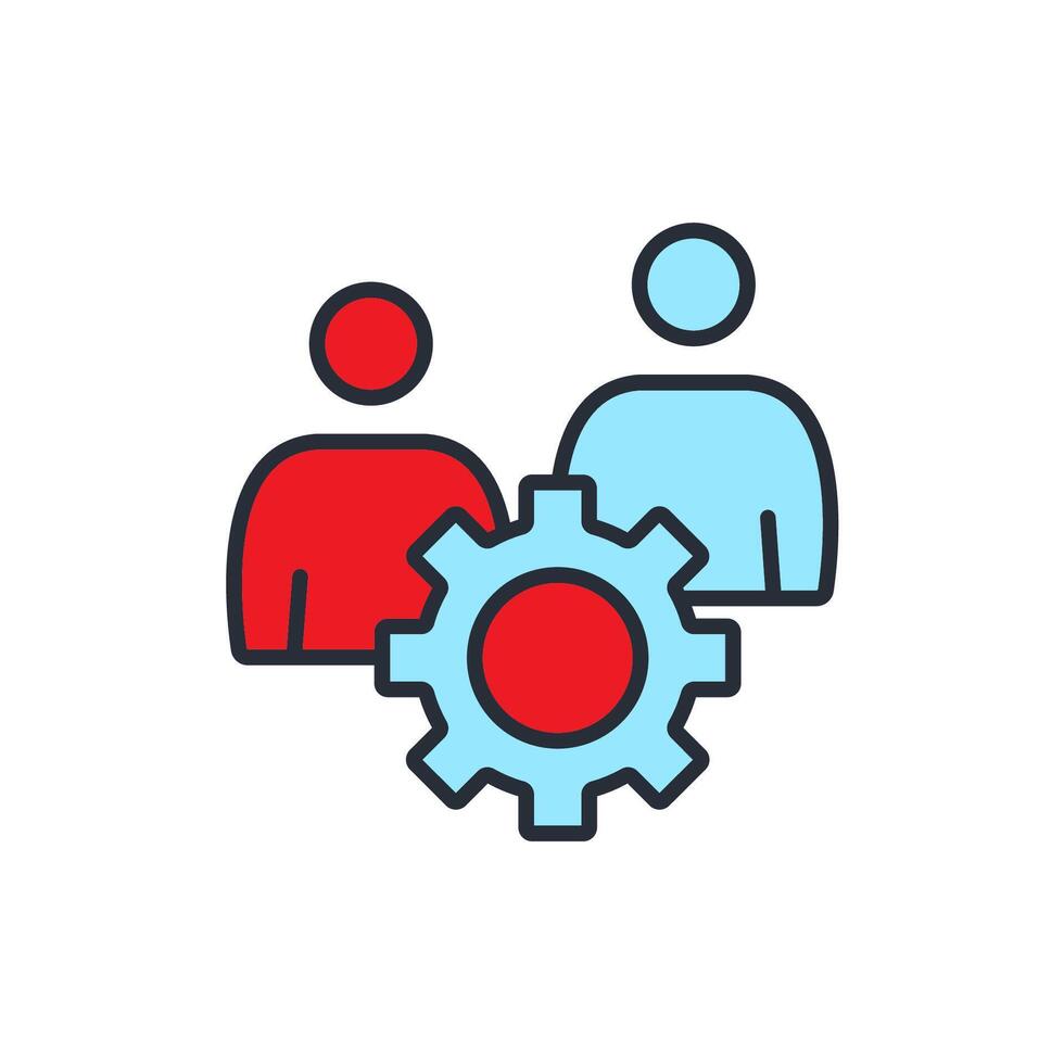 human resources icons isolated on colours vector