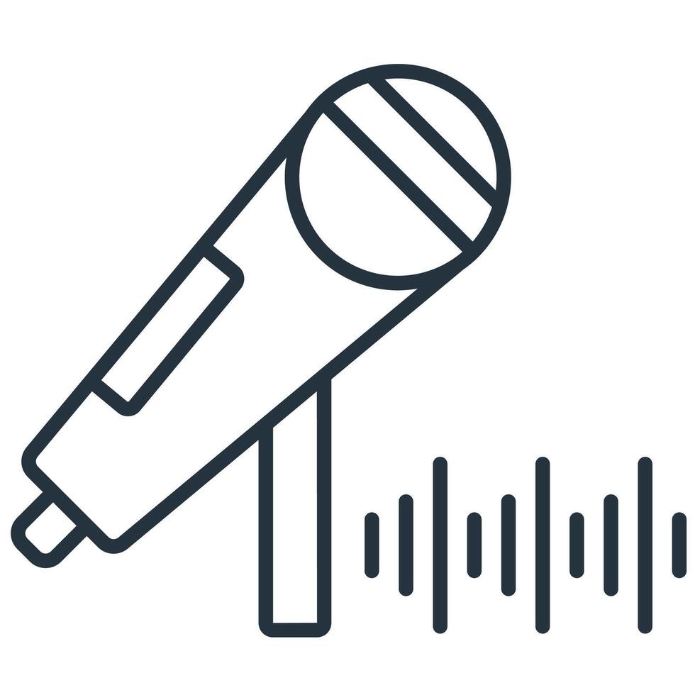 microphone line icon vector