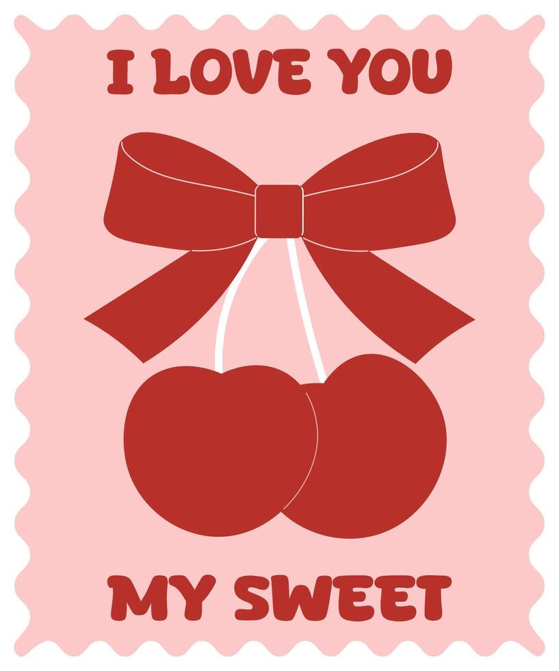 A cute Valentine's day card. illustration vector