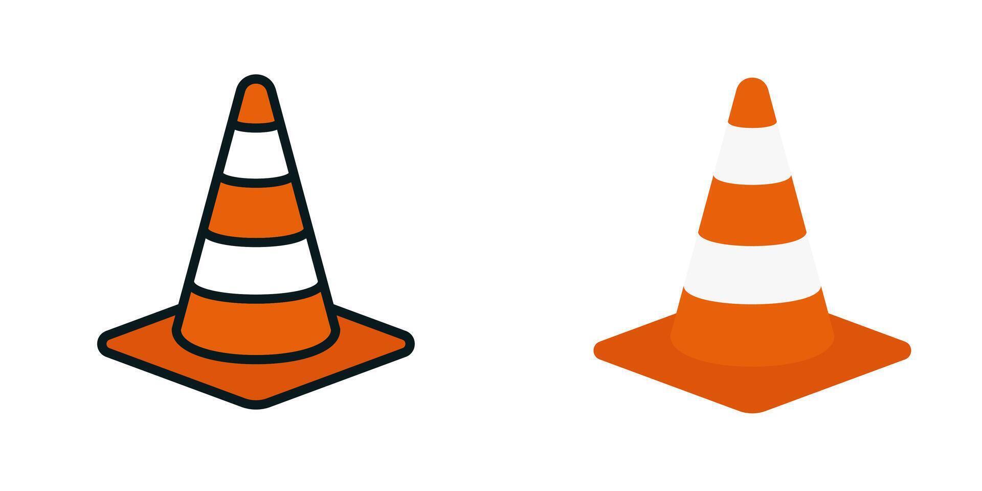 Traffic cone icon. Traffic warning sign. for mobile concept and web design. illustration vector