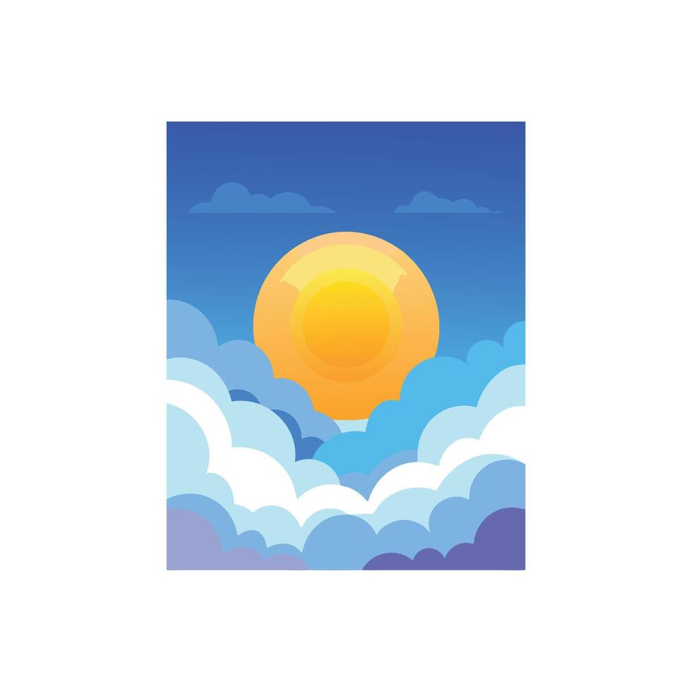 Serene Cloudy Sky Illustration Design vector