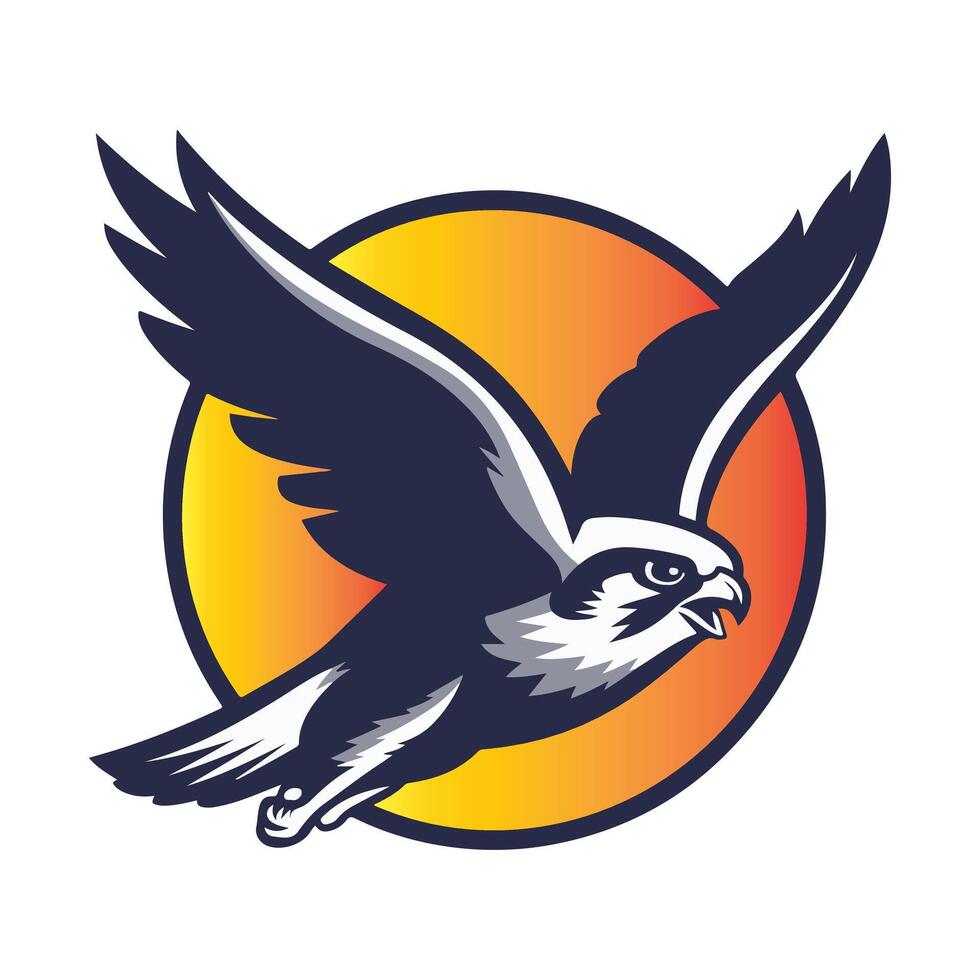 Falcon bird logo design illustration image vector
