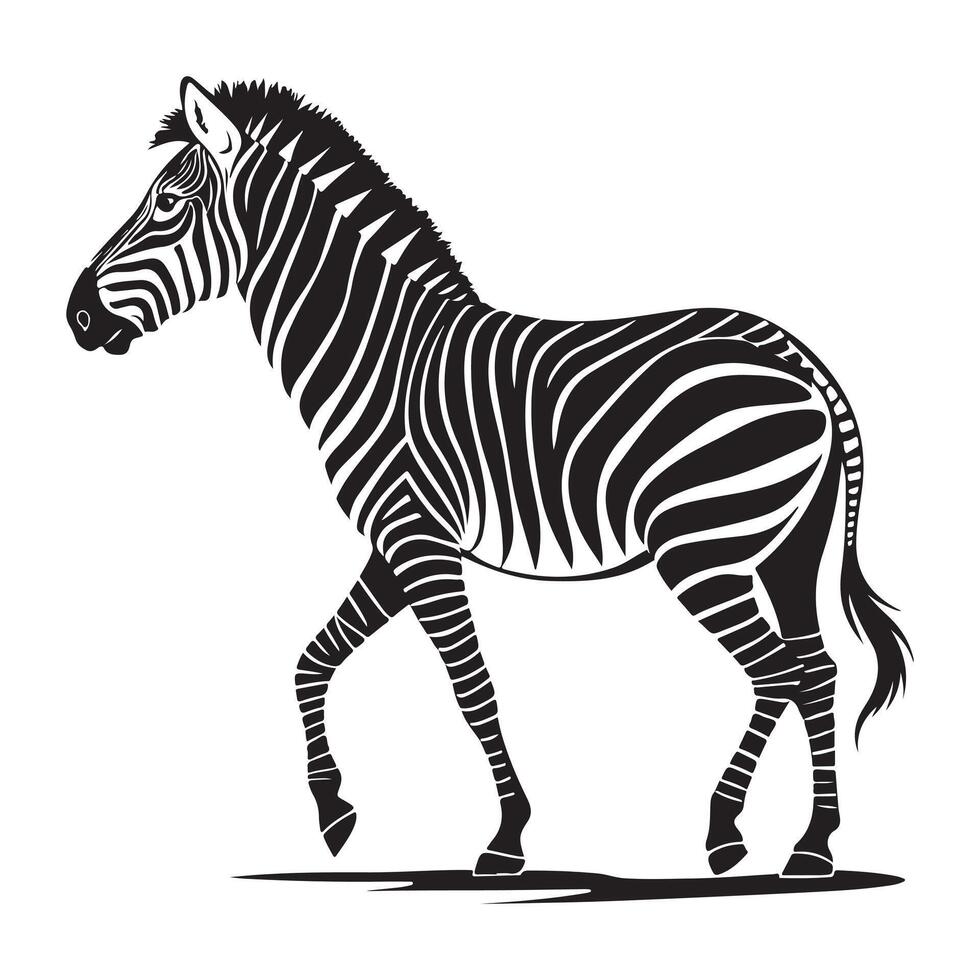 Simple Zebra Silhouette Black Design vector