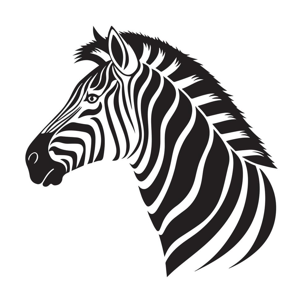 Black Zebra Symbol Silhouette Art vector