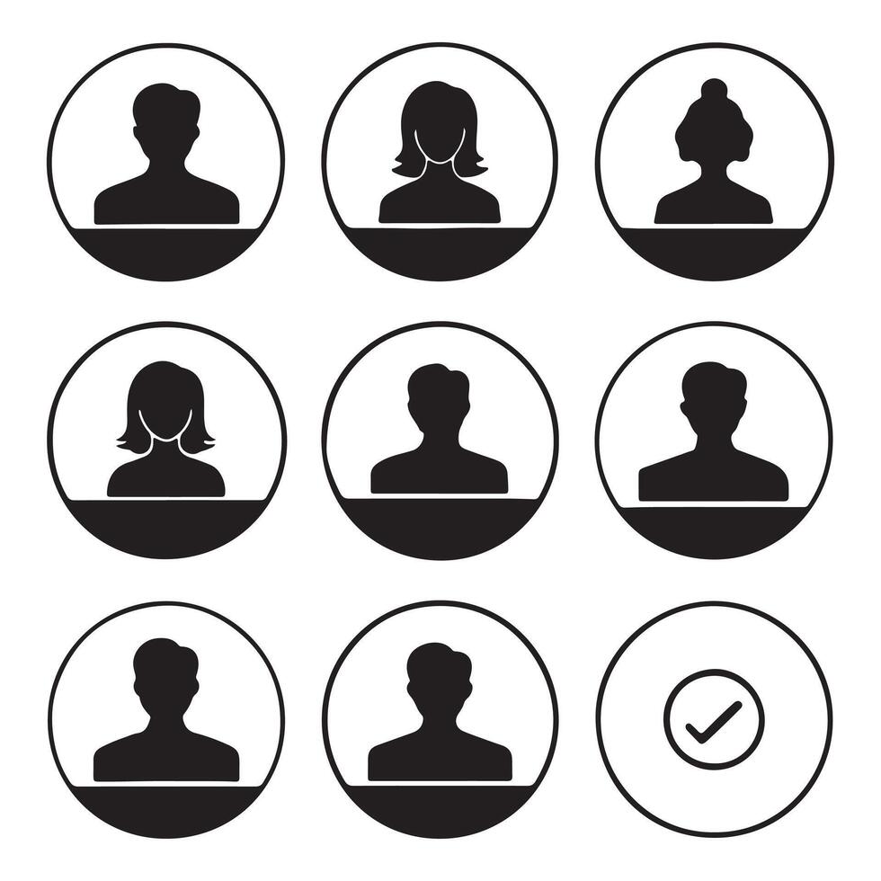 User profile icon set profile people silhouette vector