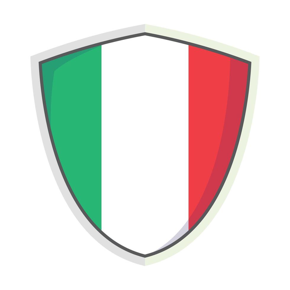 Italian flag Shield Badge element vector