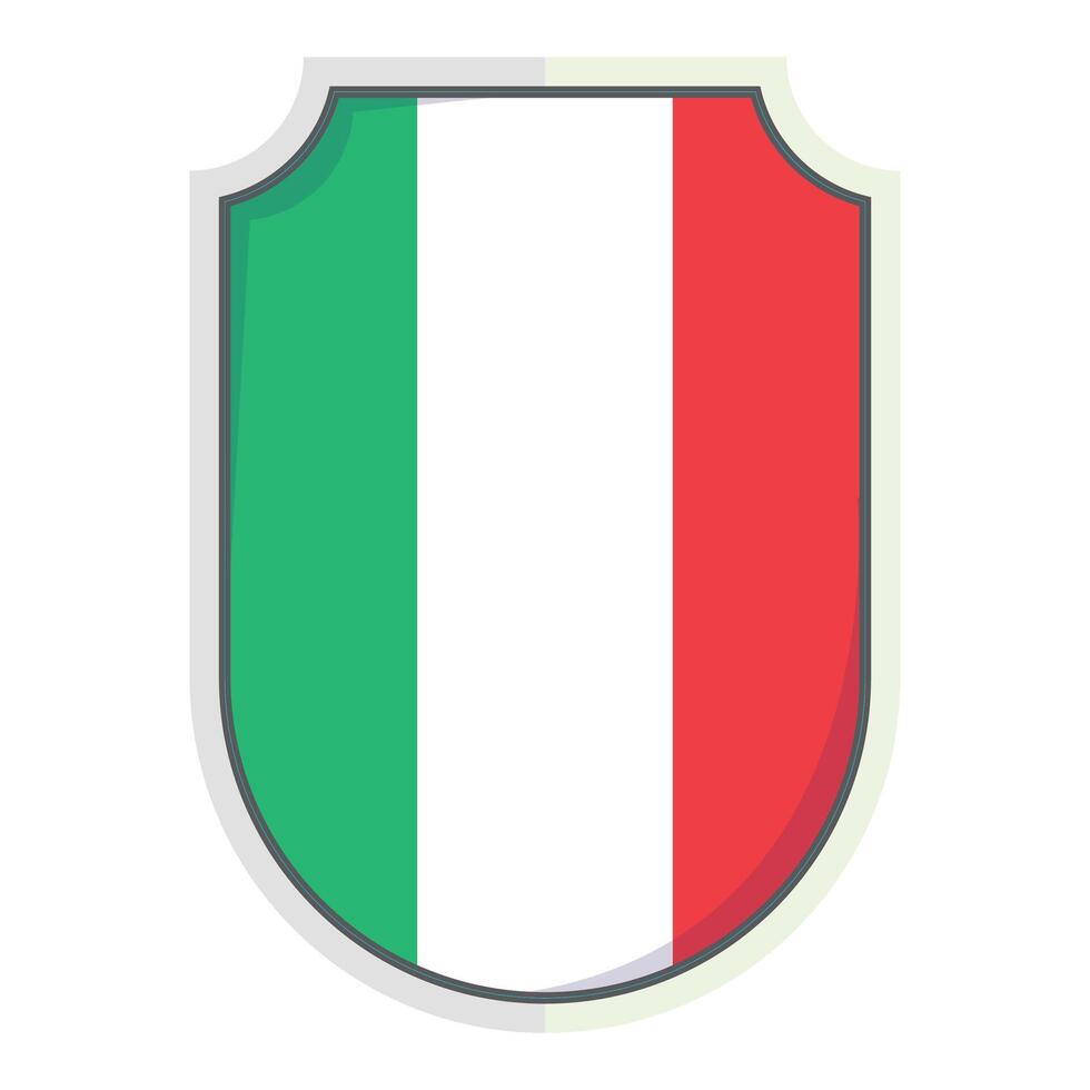 Italian national flag Shield Badge element design vector