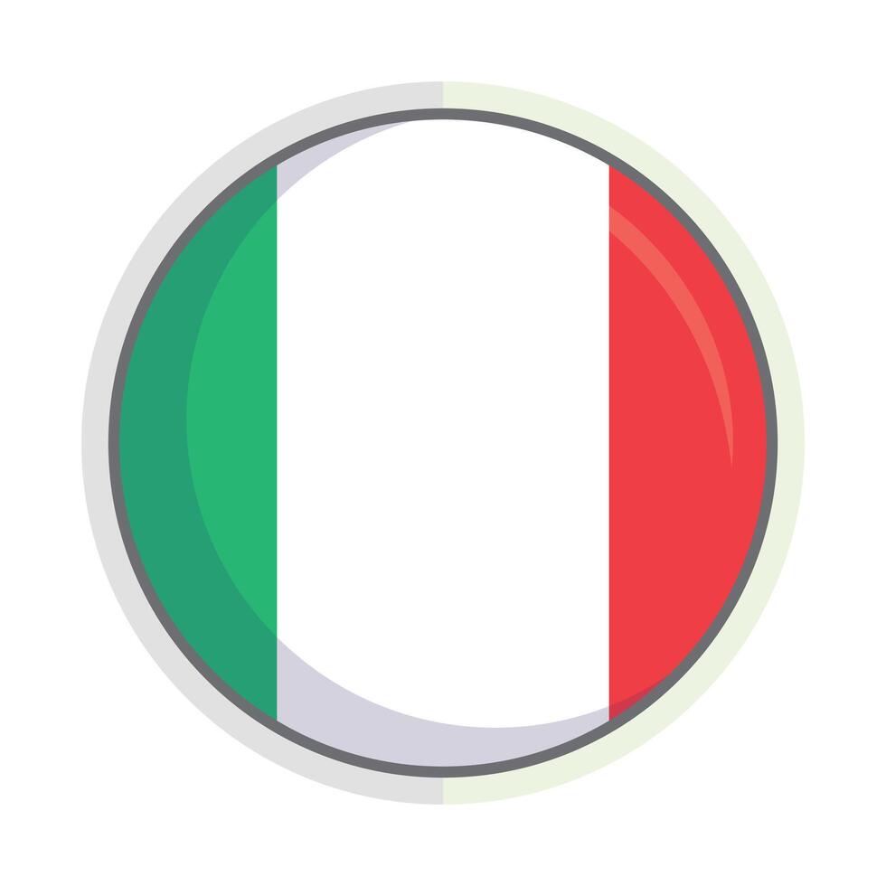 Italian national flag Shield round Badge vector