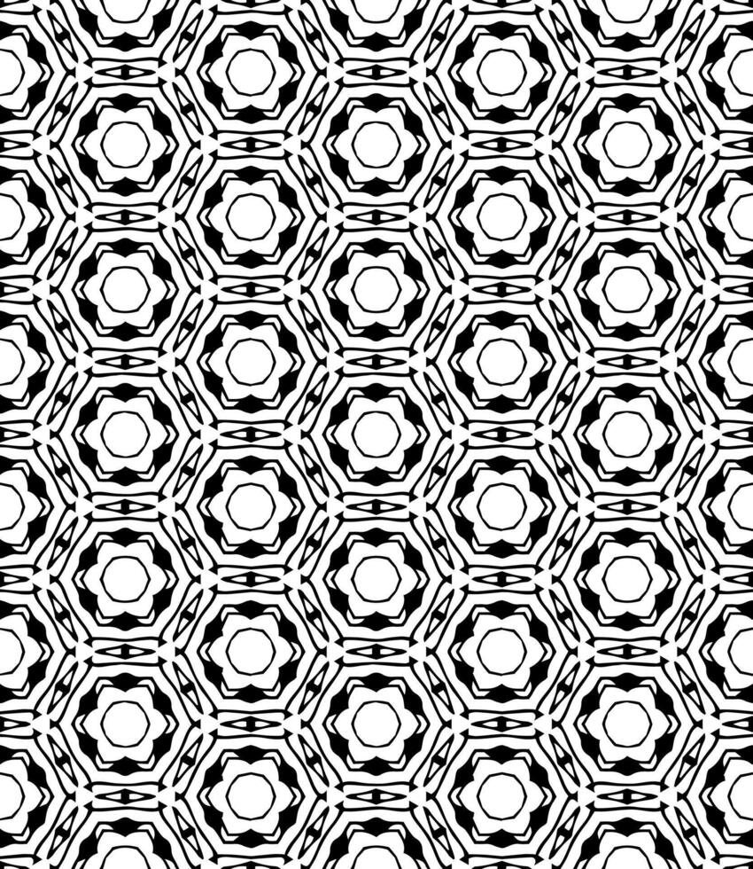 Black and white seamless arrangement with sophisticated ornamental details, combining grayscale motifs and intricate mosaic patterns vector