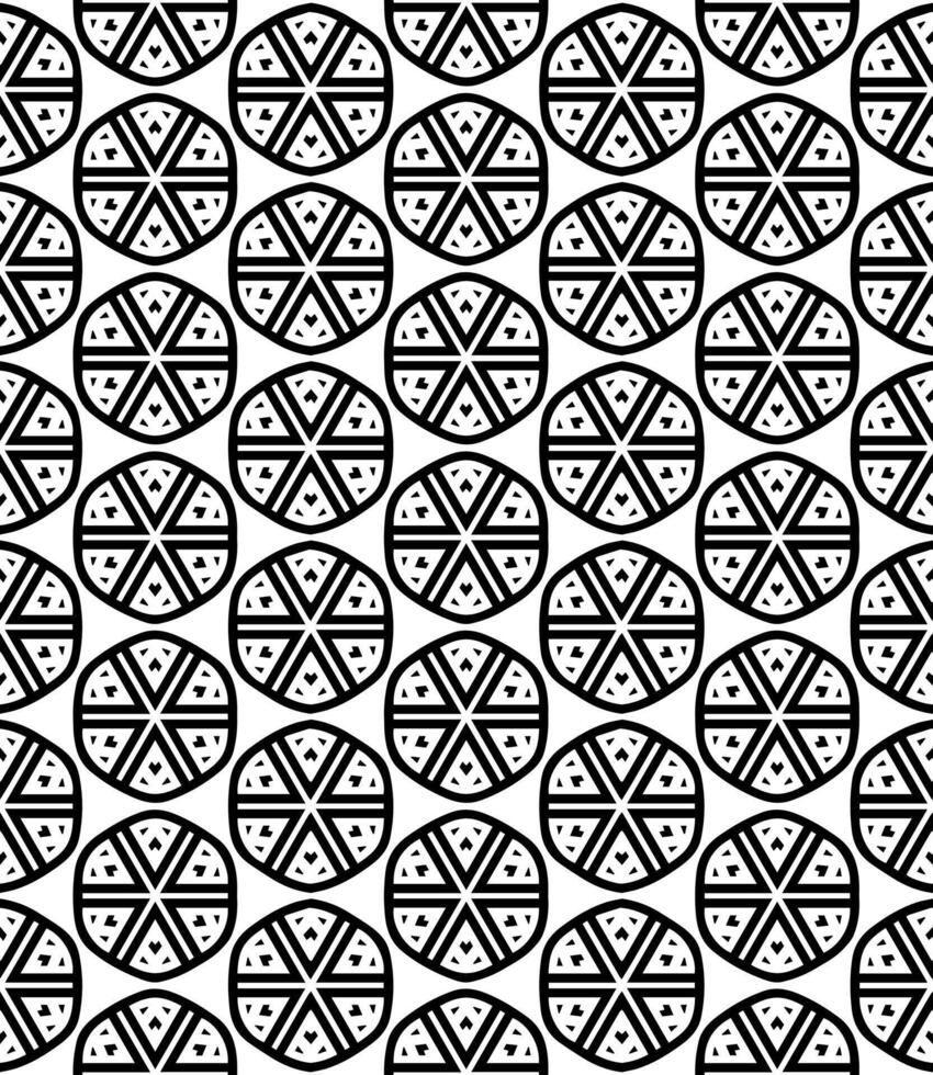 Duotone geometric design with seamless transitions, combining intricate grayscale elements vector