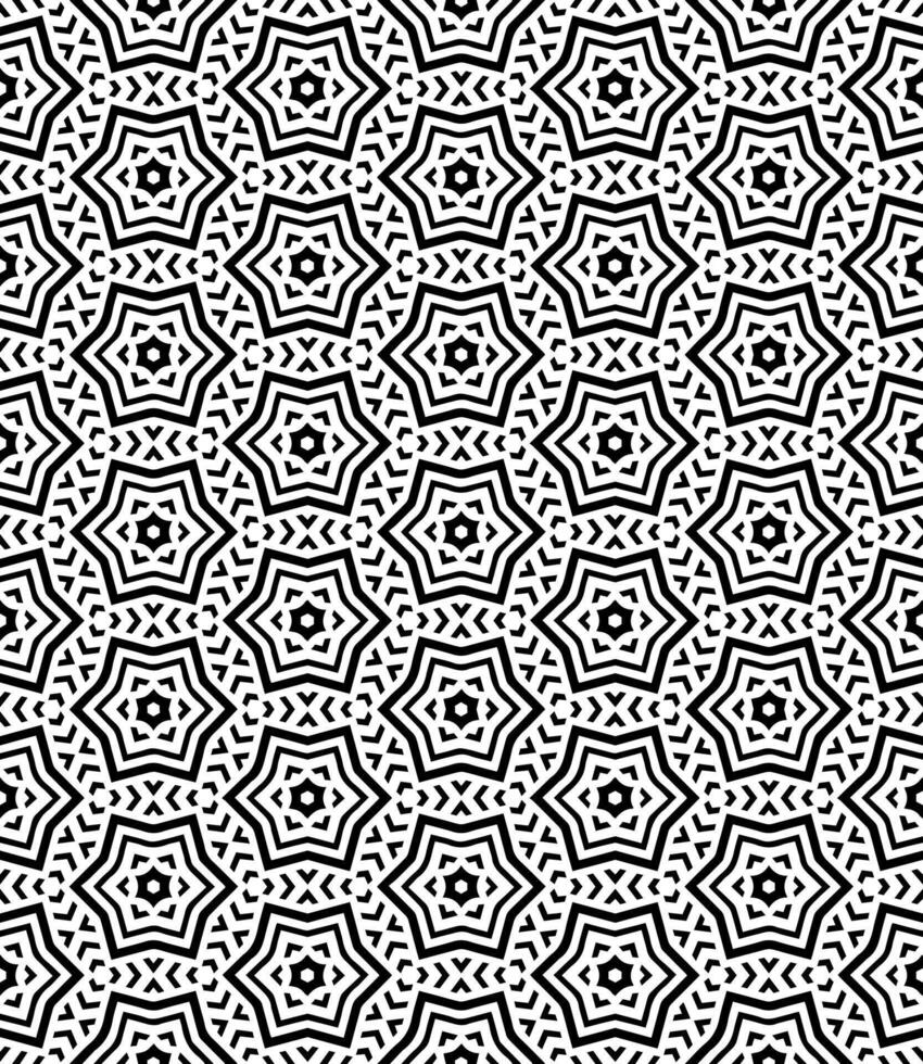 Grayscale geometric composition with seamless transitions, showcasing sophisticated motifs and detailed mosaic vector