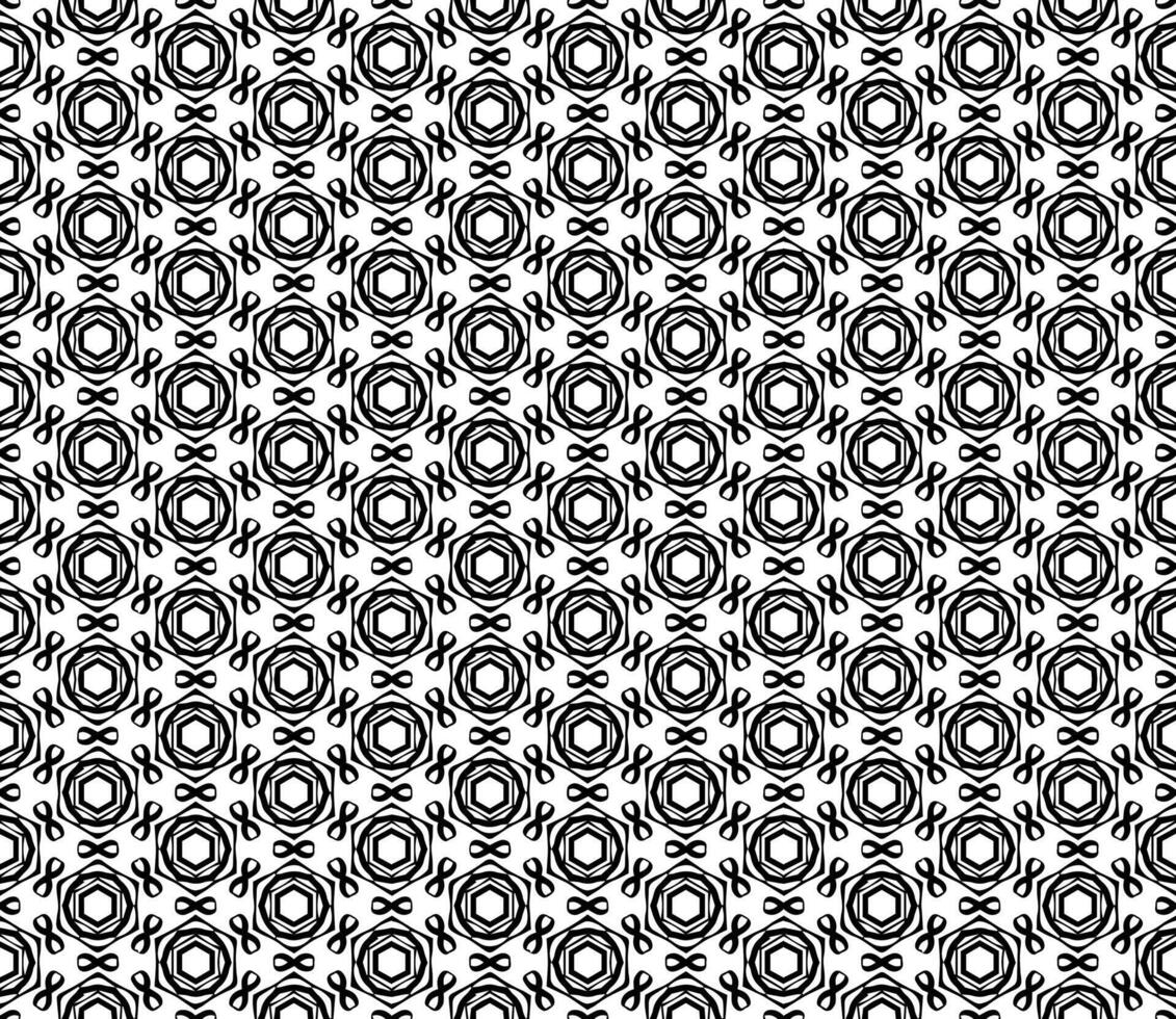 Duotone mosaic arrangement with endless rhythm, featuring sophisticated grayscale patterns and flowing ornamental forms vector