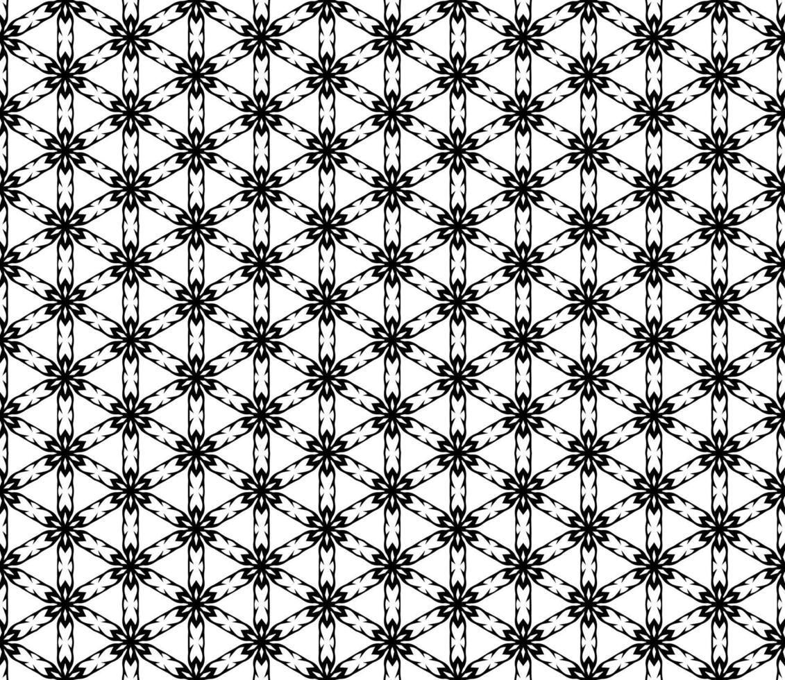 Grayscale ornamental arrangement with continuous flow, combining sophisticated black and white motifs and detailed mosaic patterns vector