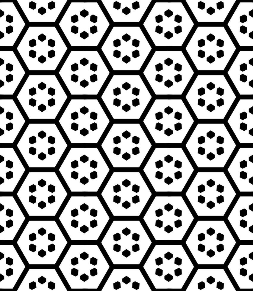 Sophisticated Hexagonal Floral Pattern vector