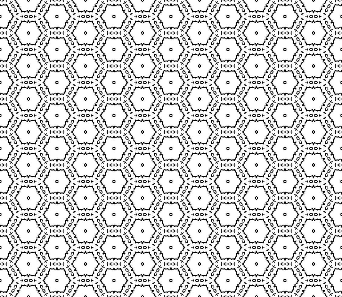 Grayscale geometric pattern with seamless transitions, combining sophisticated elements and flowing decorative details vector