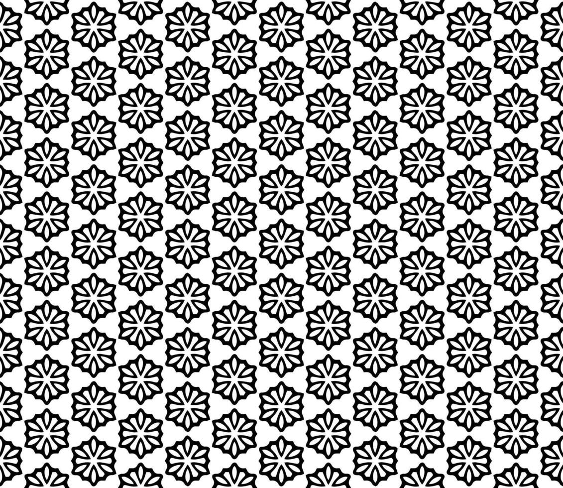 Black and white abstract pattern with continuous flow, showcasing elegant designs and intricate mosaic-inspired arrangements vector
