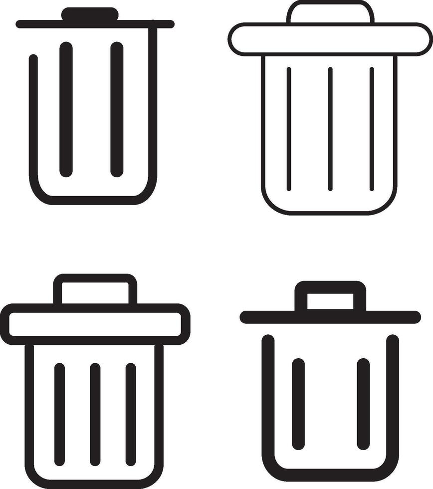 Bin icon, delete icon, sign, trash bin open symbols vector