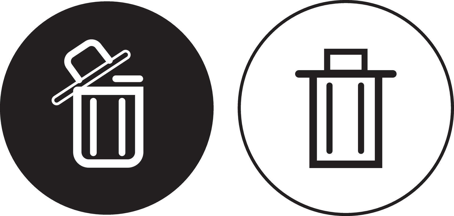 Recyclable Waste Line Icon Design., Trash can collection. Trash icons set, vector