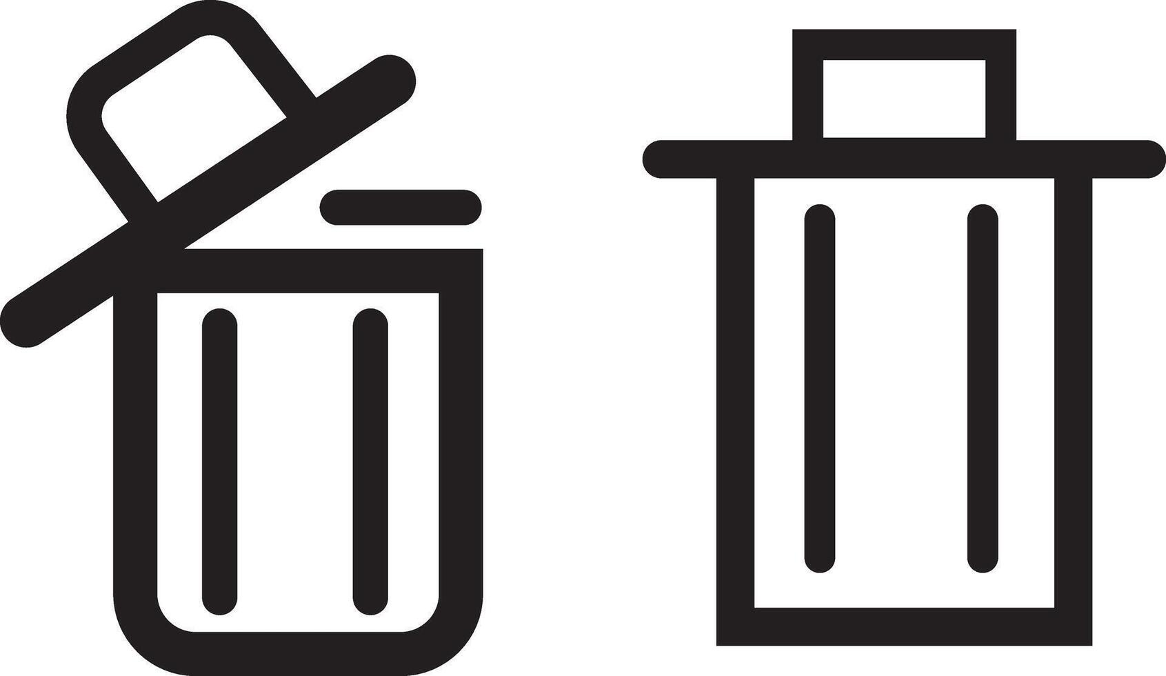 Trash can, bin, delete icon, rubbish bin sign, trash bin open symbols vector