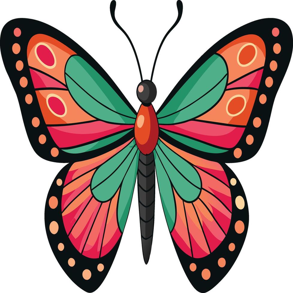 Floral Butterfly Art Illustration vector