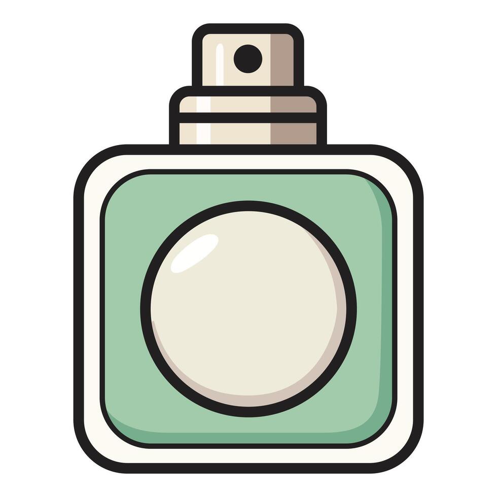 A drawing of a big perfume bottle flat icon, designed with a sleek and modern aesthetic. vector