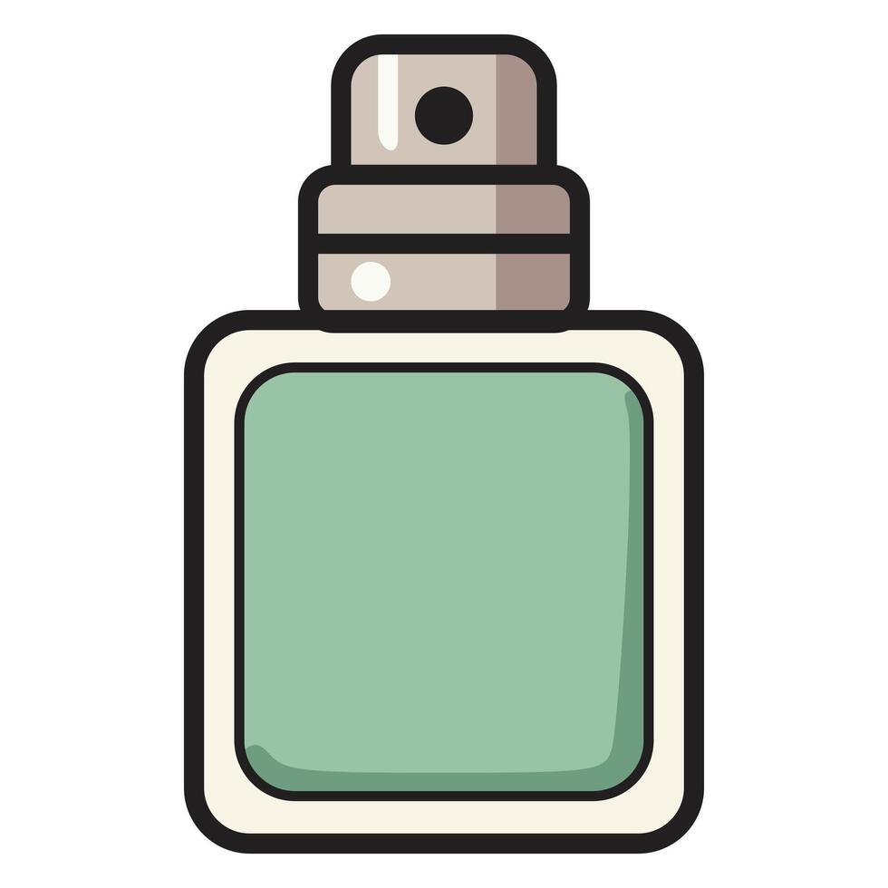 A stylish drawing of a small perfume bottle flat icon. vector