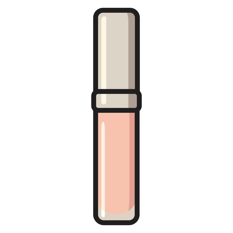 A drawing of a pink lipstick balm, designed with a sleek and modern look. vector