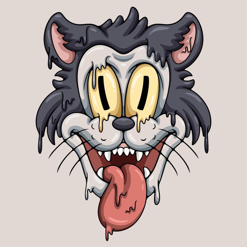 cat head illustration vector