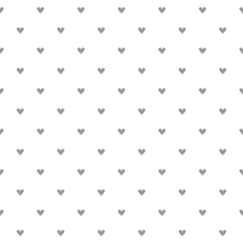 Black mini heart seamless pattern on white background vector