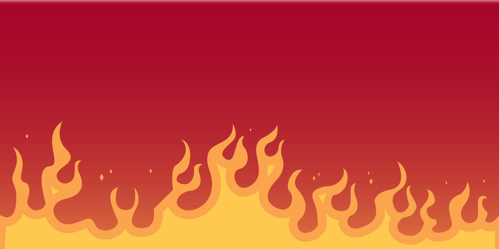Blazing fire in red background vector
