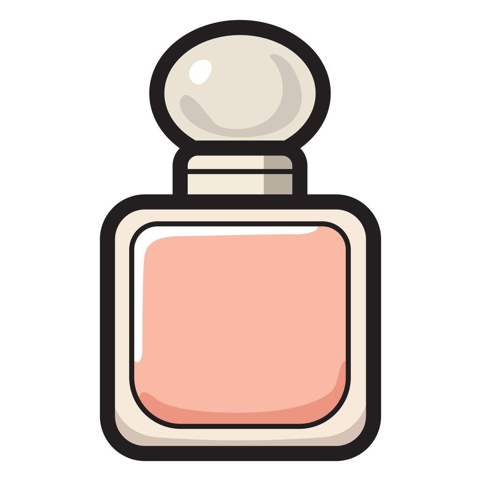 A sleek and minimalistic drawing of a cosmetic bottle flat icon. vector
