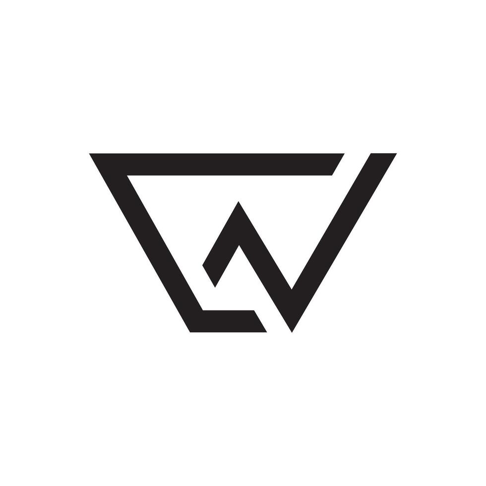 Letter Cw or Wc creative shapes alphabet modern monogram abstract logo vector