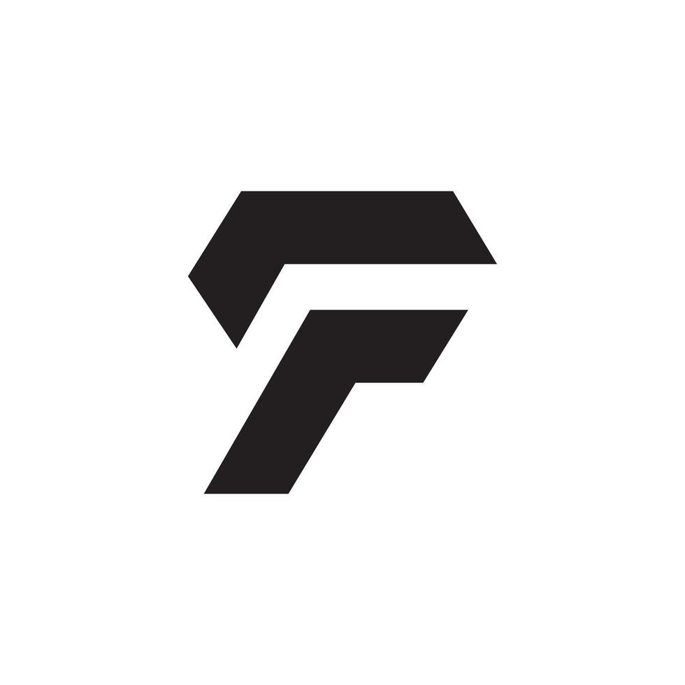 Letter F modern shapes alphabet abstract monogram typography monogram logo vector