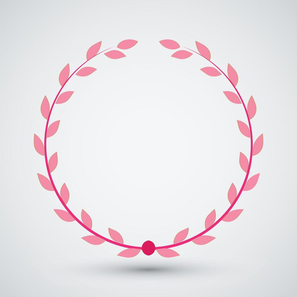 Rounded Leaves Aecthetic Frame Illustration vector