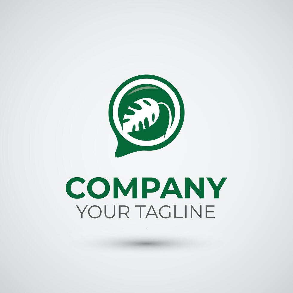 go green talk logo design template vector