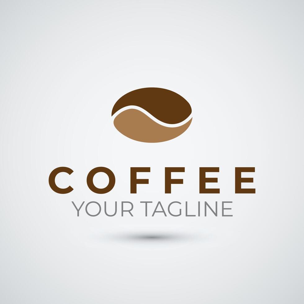 yin yang coffee bean logo icon design template vector