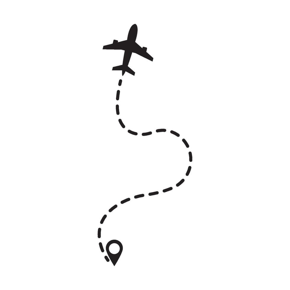 plane flight path icon illustration design template vector
