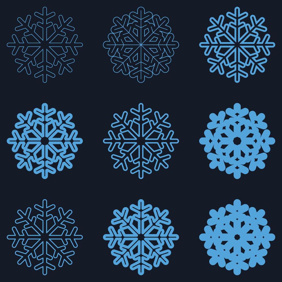Snowflakes Set, Snowflake icon collection. Christmas icon set. Illustration vector