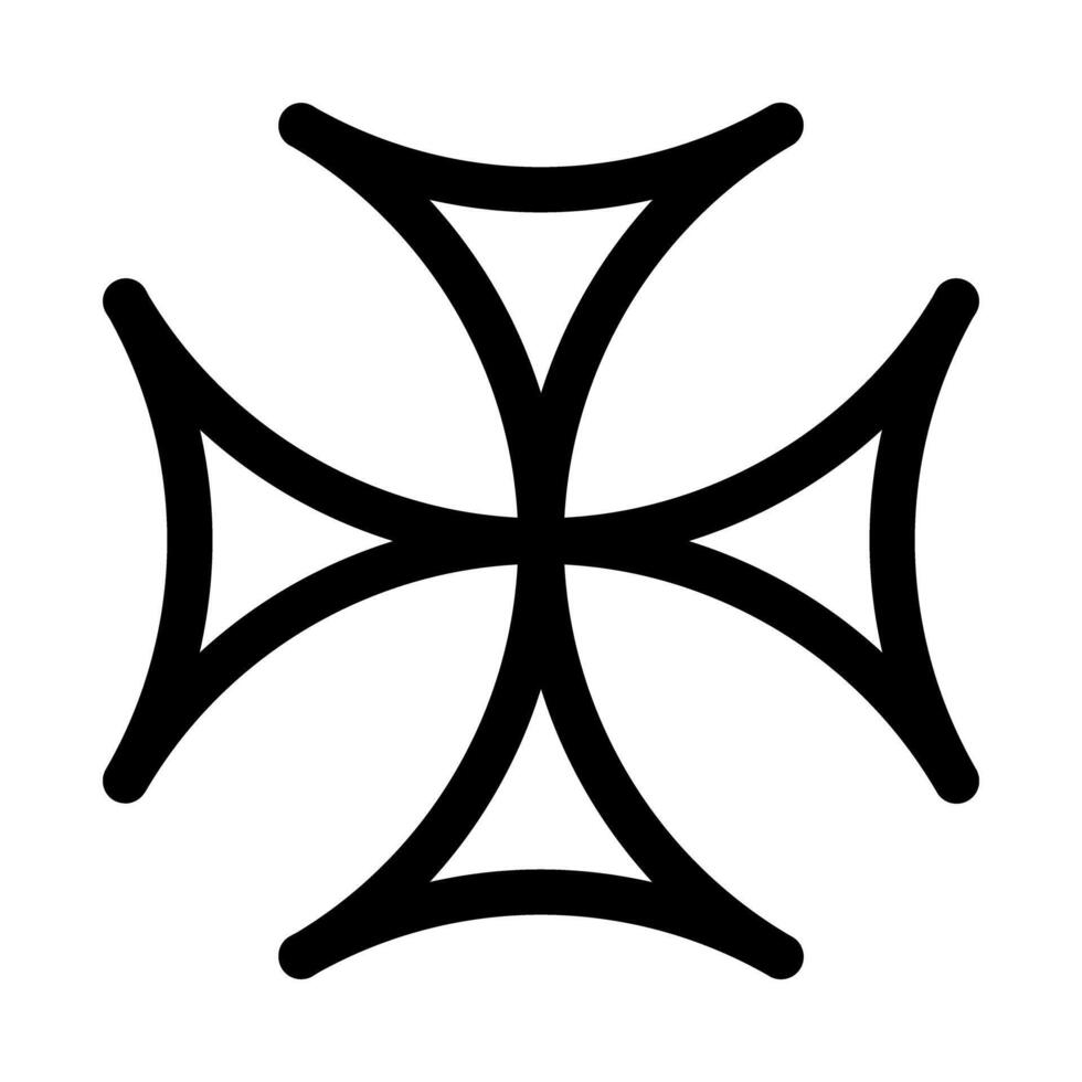 Maltese cross icon symbol outline illustration vector