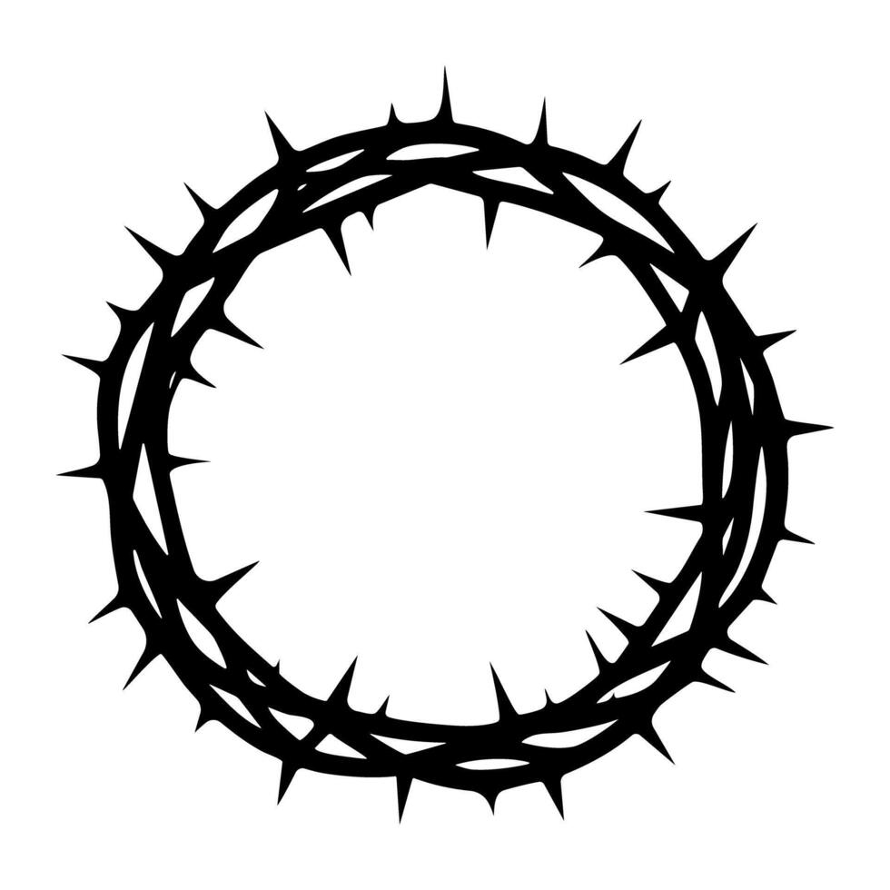 Jesus Christ Thorn Crown silhouette Icon symbol vector