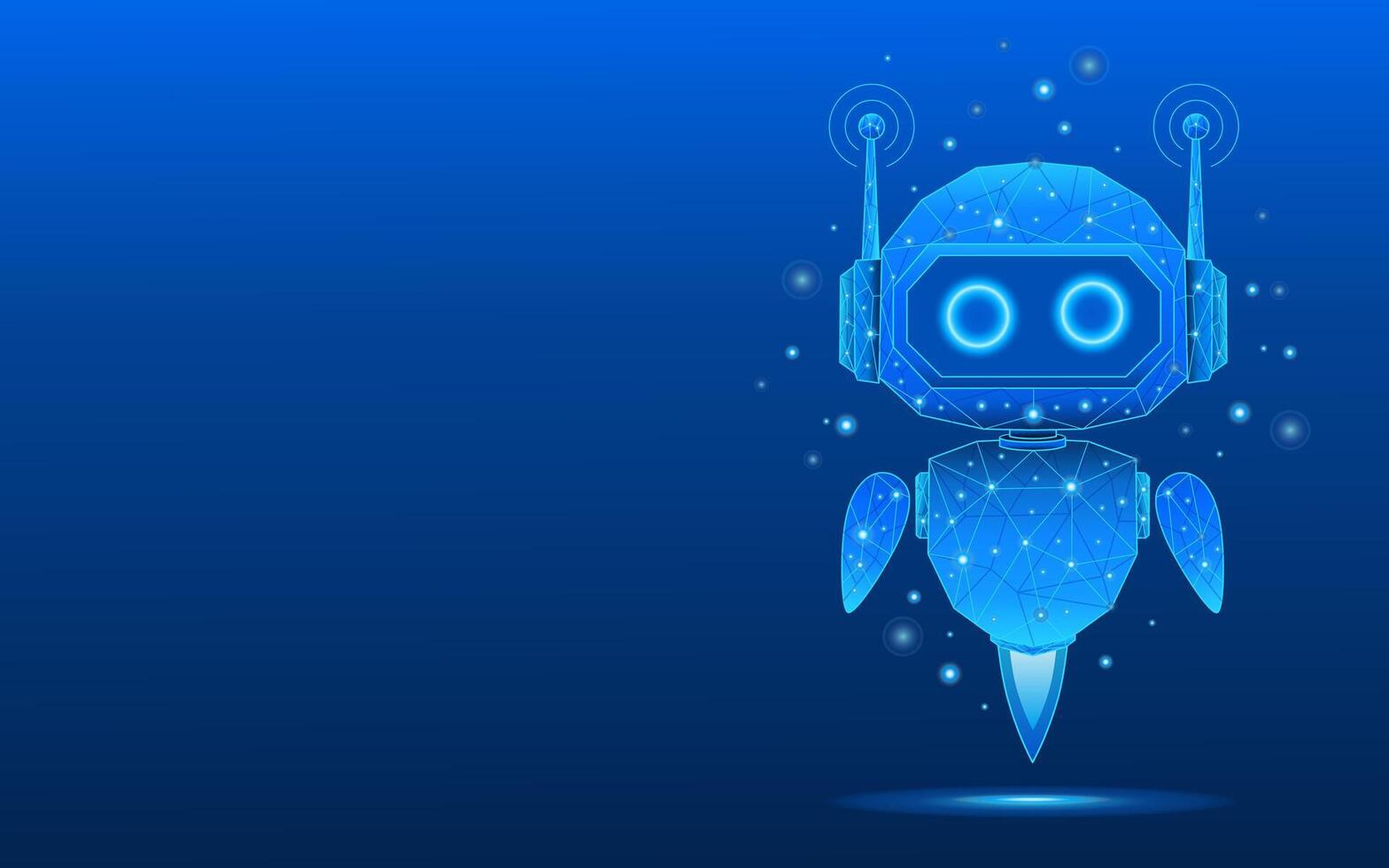 Abstract 3D digital AI robot floating. vector