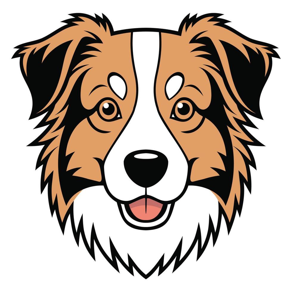 Australian Shepherd Dog Head Clipart High-Quality Graphics vector