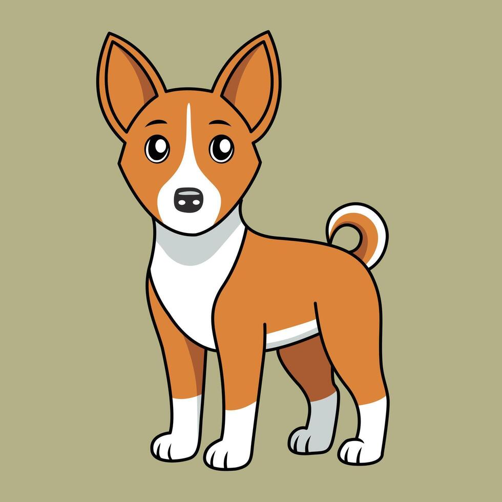 Elegant Basenji Dog Clipart Stylish Unique Canine Illustrations vector