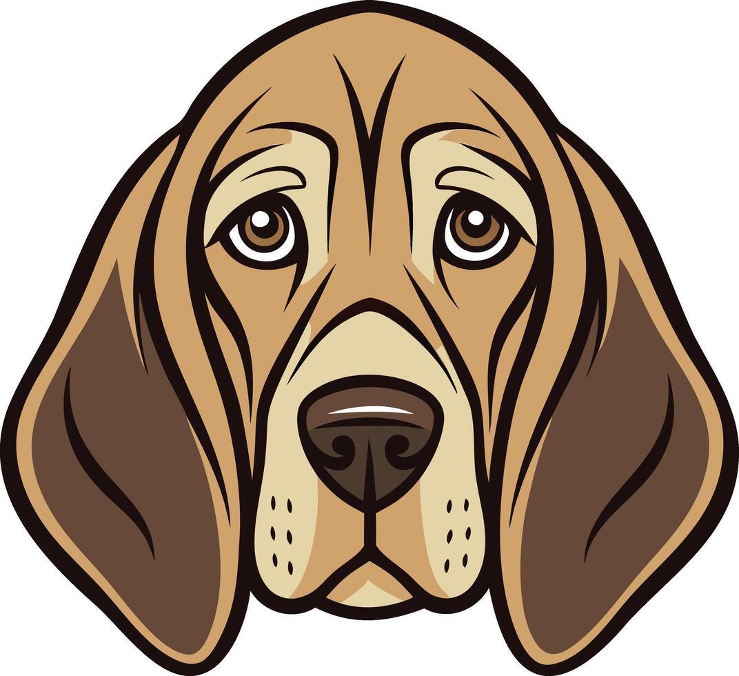 Bloodhound Dog Head Clipart Iconic Scent Hound Illustrations Graphics vector