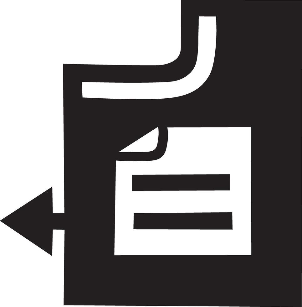 Office File Icon with arrow Silhouette Art Illustration vector