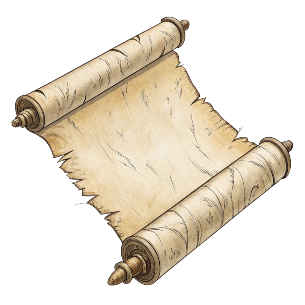 An old scroll with a scroll on top png