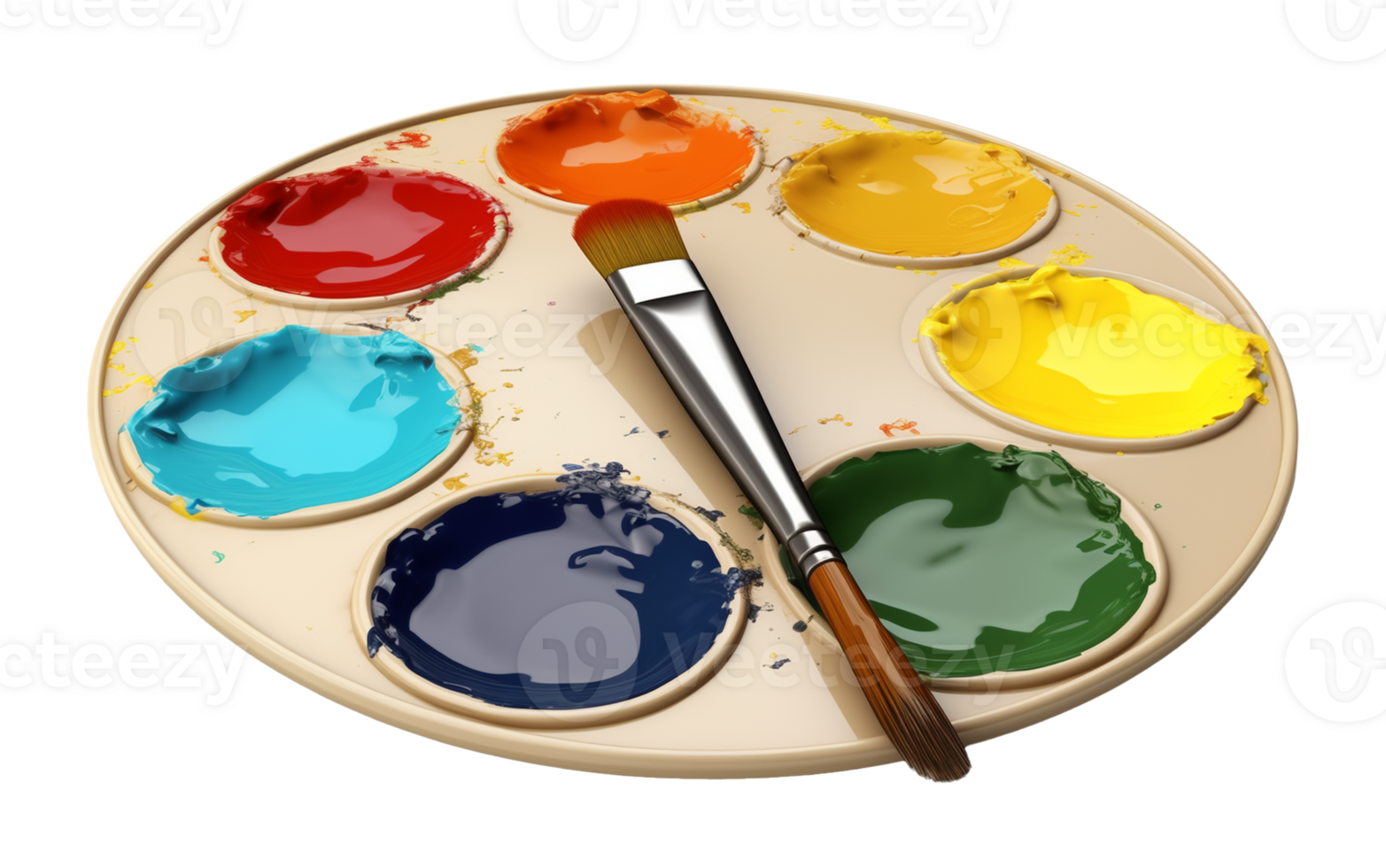 Painting Palette Colors Isolated on Transparent Background png