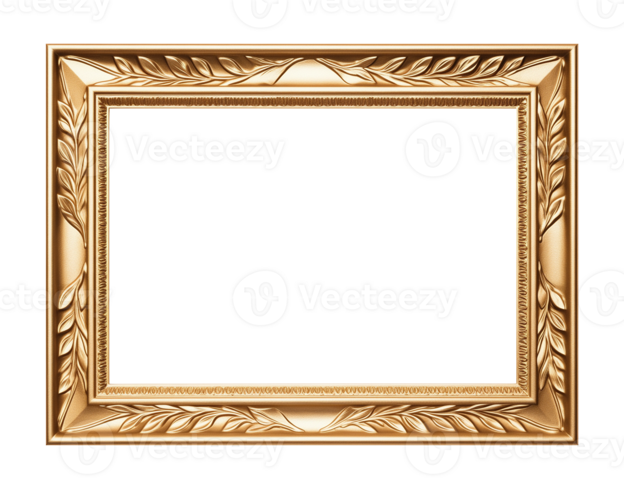 Golden Horizontal Frame Isolated on Transparent Background png